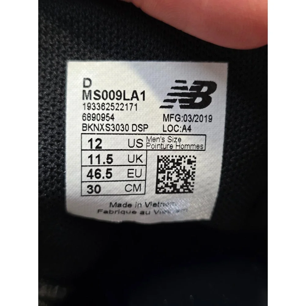 New Balance‎ 009 Men's Sneakers Size 12 D Black White Red Athletic Running Shoes
